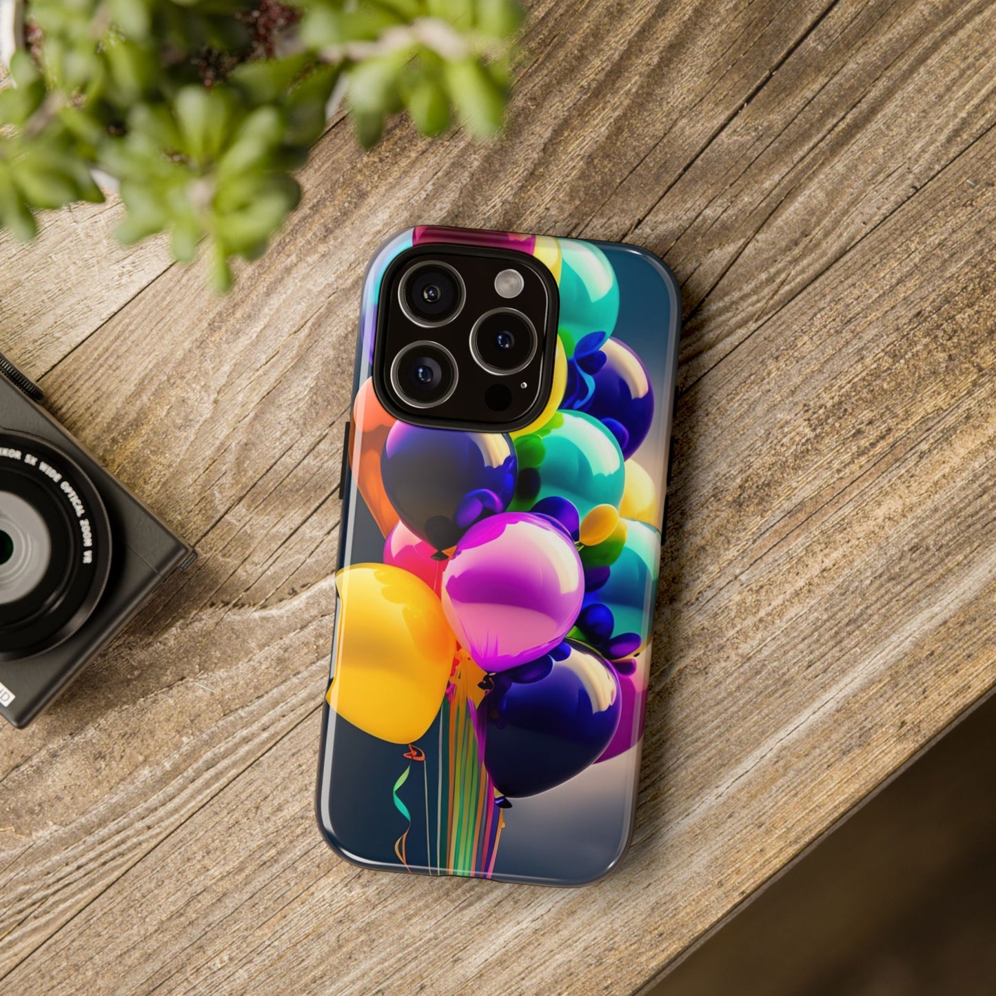 Colorful Balloon Tough Phone Case — Vibrant Party Balloons Protective Cover