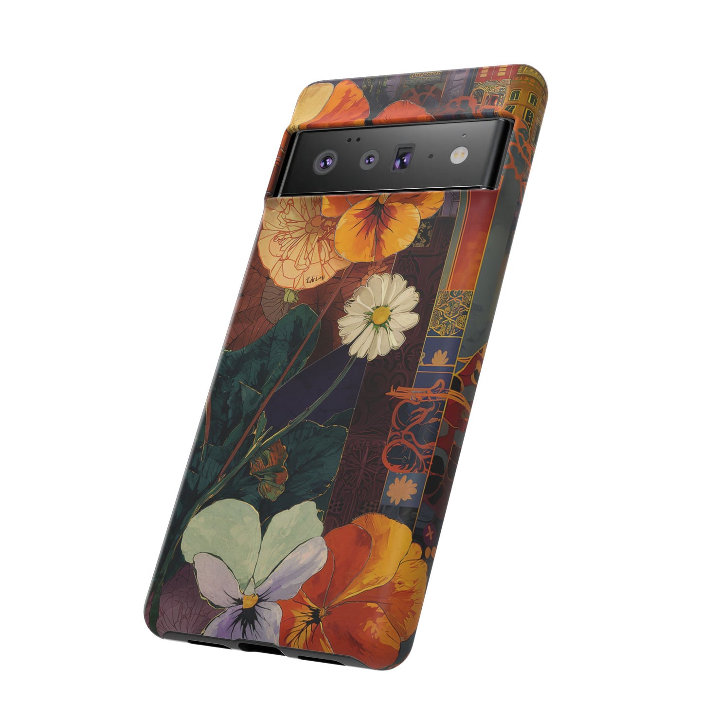 Floral Pansy Tough Phone Case — Vintage Botanical Protection