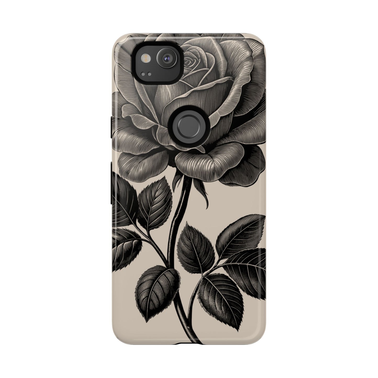 Black Rose Phone Case, Tough Cases with Floral Design, Elegant Tech Accessory, Gift for Flower Lovers, Stylish Protection