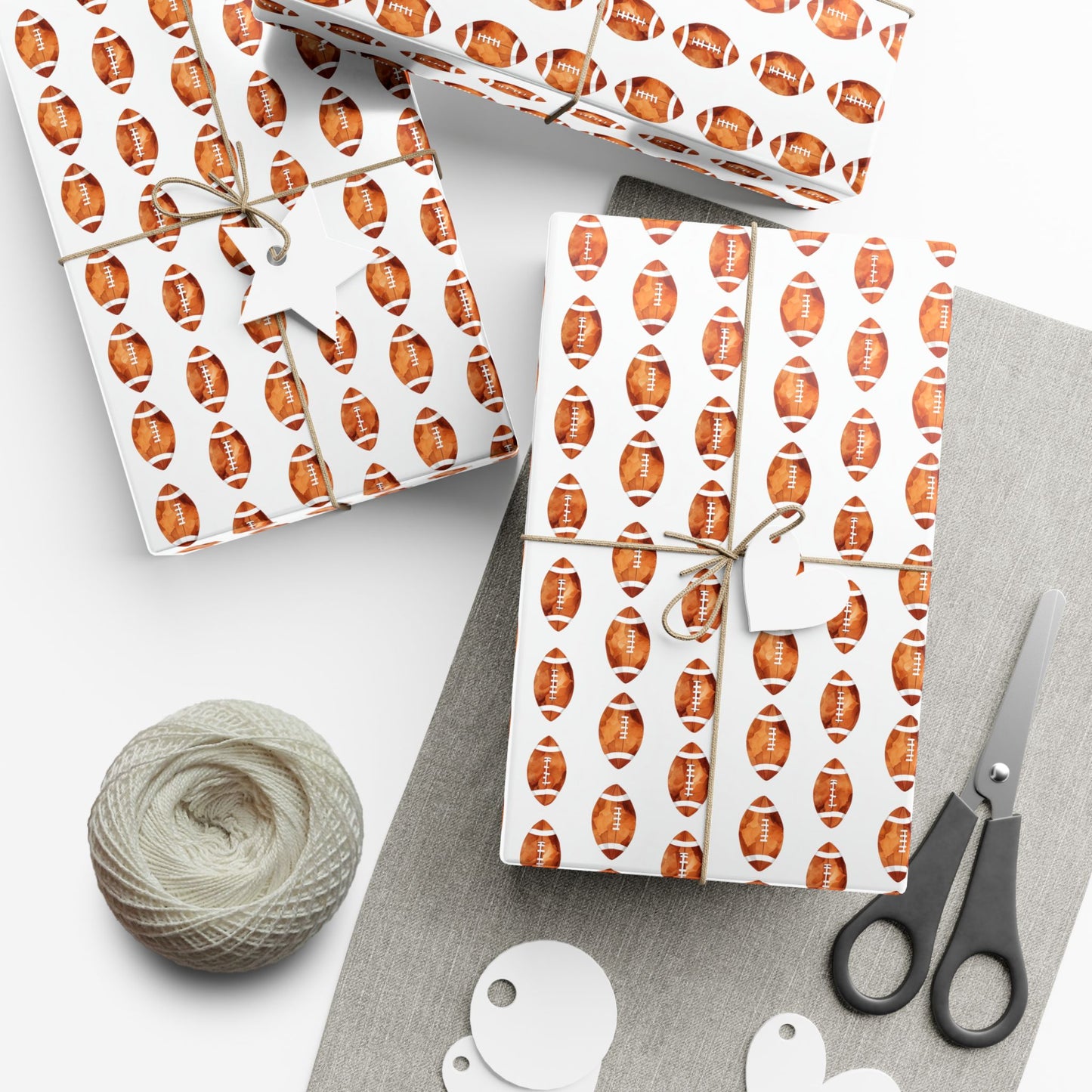 Football Pattern Gift Wrap Paper – Sports-Themed Wrapping for Game Day & Parties