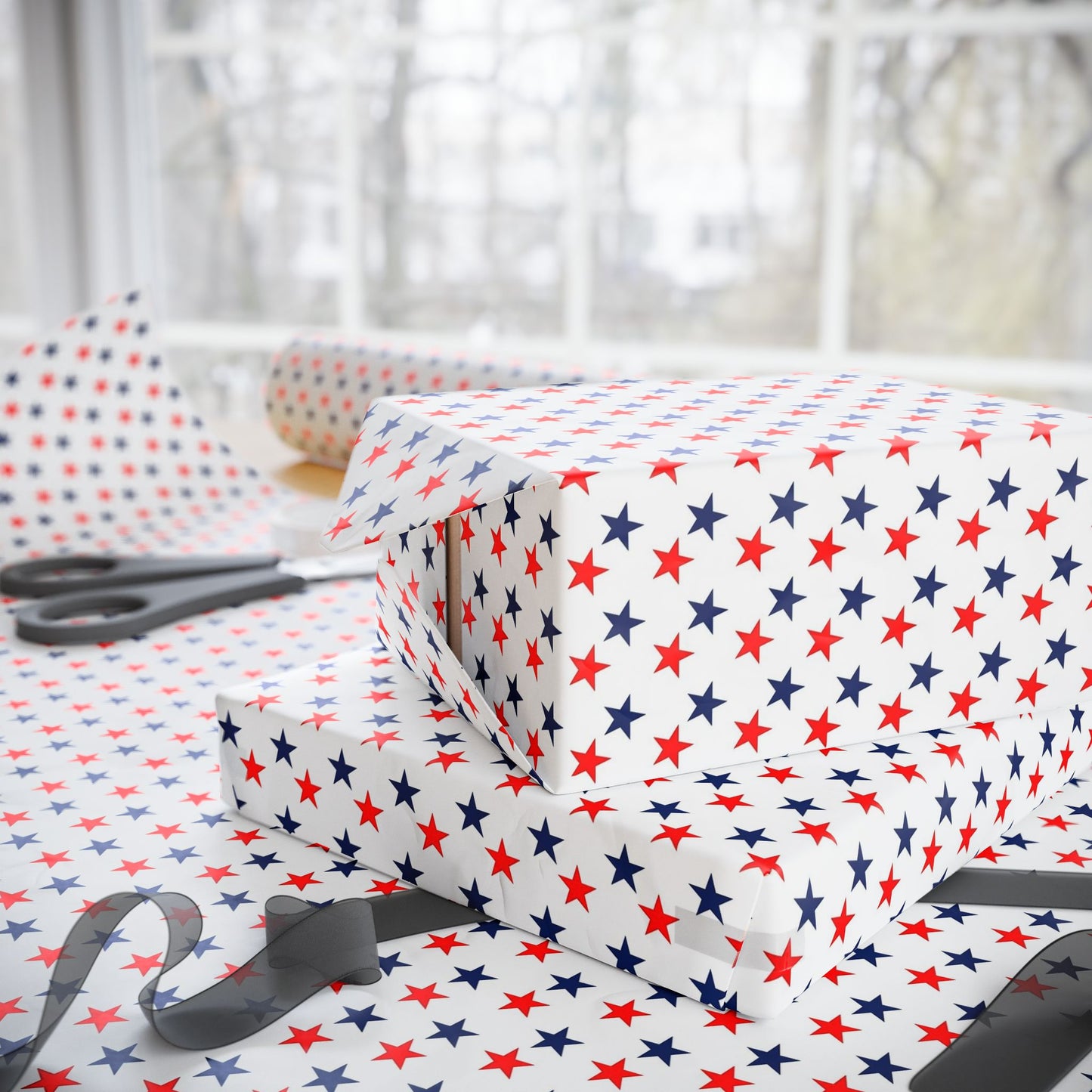 Wrapping Papers stars red white and blue