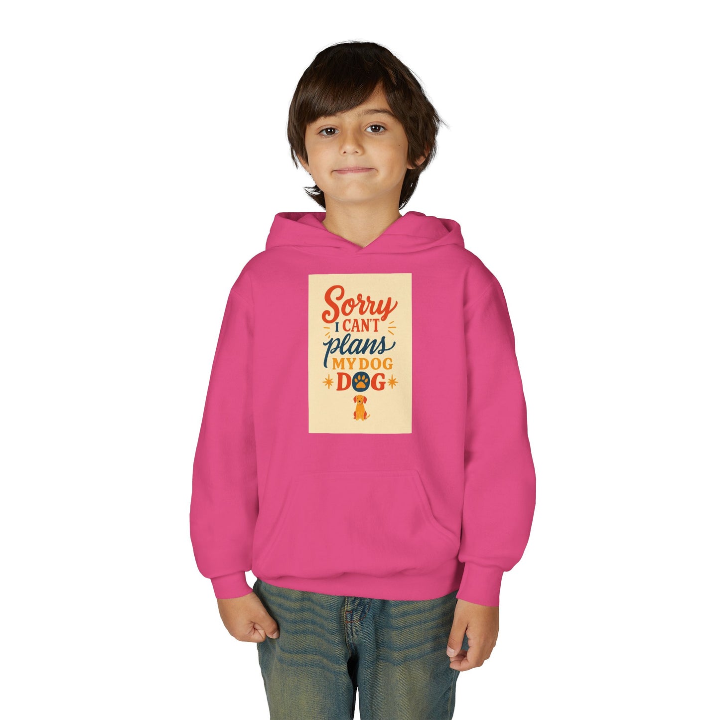 Youth Hoodie - "Sorry I Can’t, My Dog" Cute Pet Lover Graphic