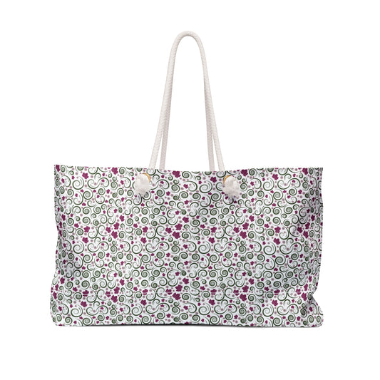 Floral Swirl Weekender Bag — Pink & Sage Travel Tote