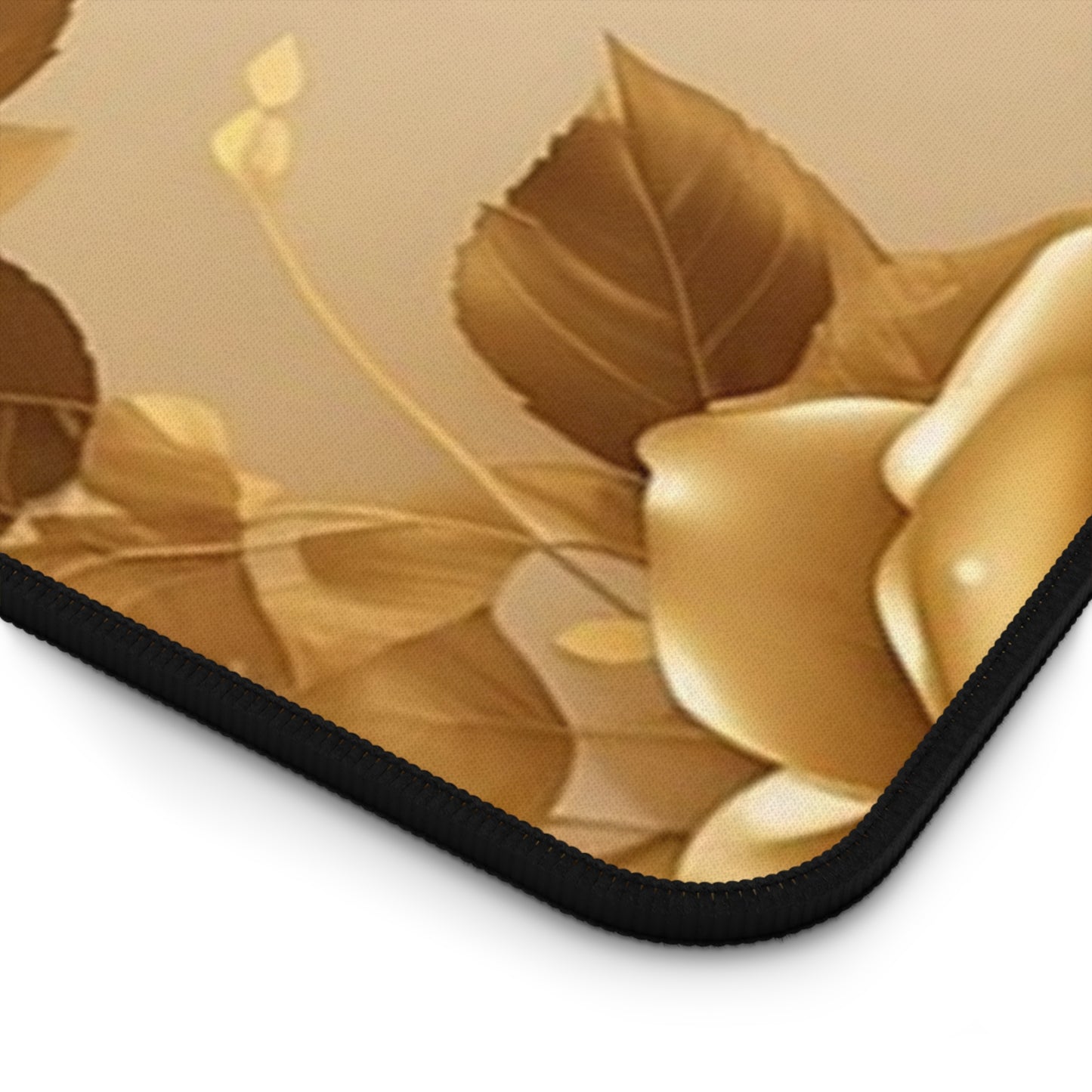 Gold Floral Desk Mat — Customizable Elegant Mouse Pad with "Print it your way" Design