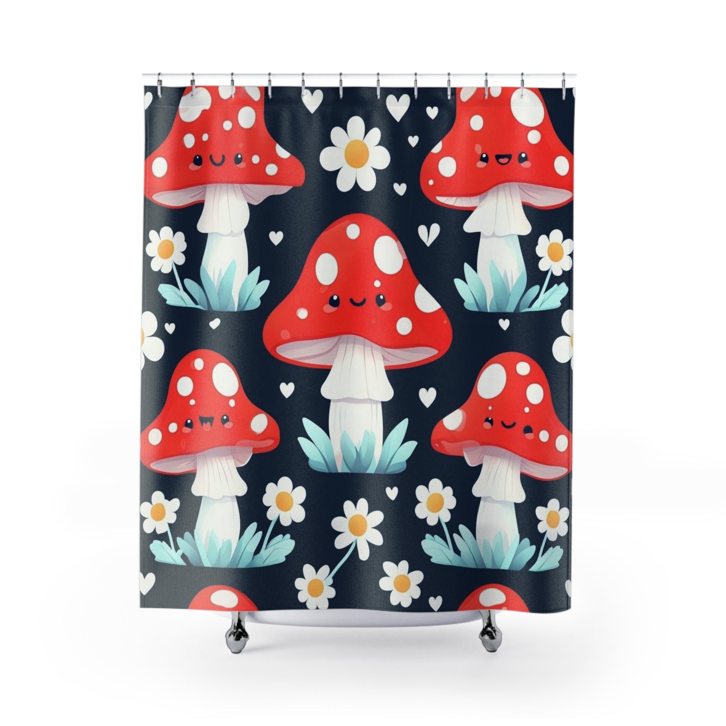 Whimsical Mushroom Shower Curtain Fun Bathroom Decor