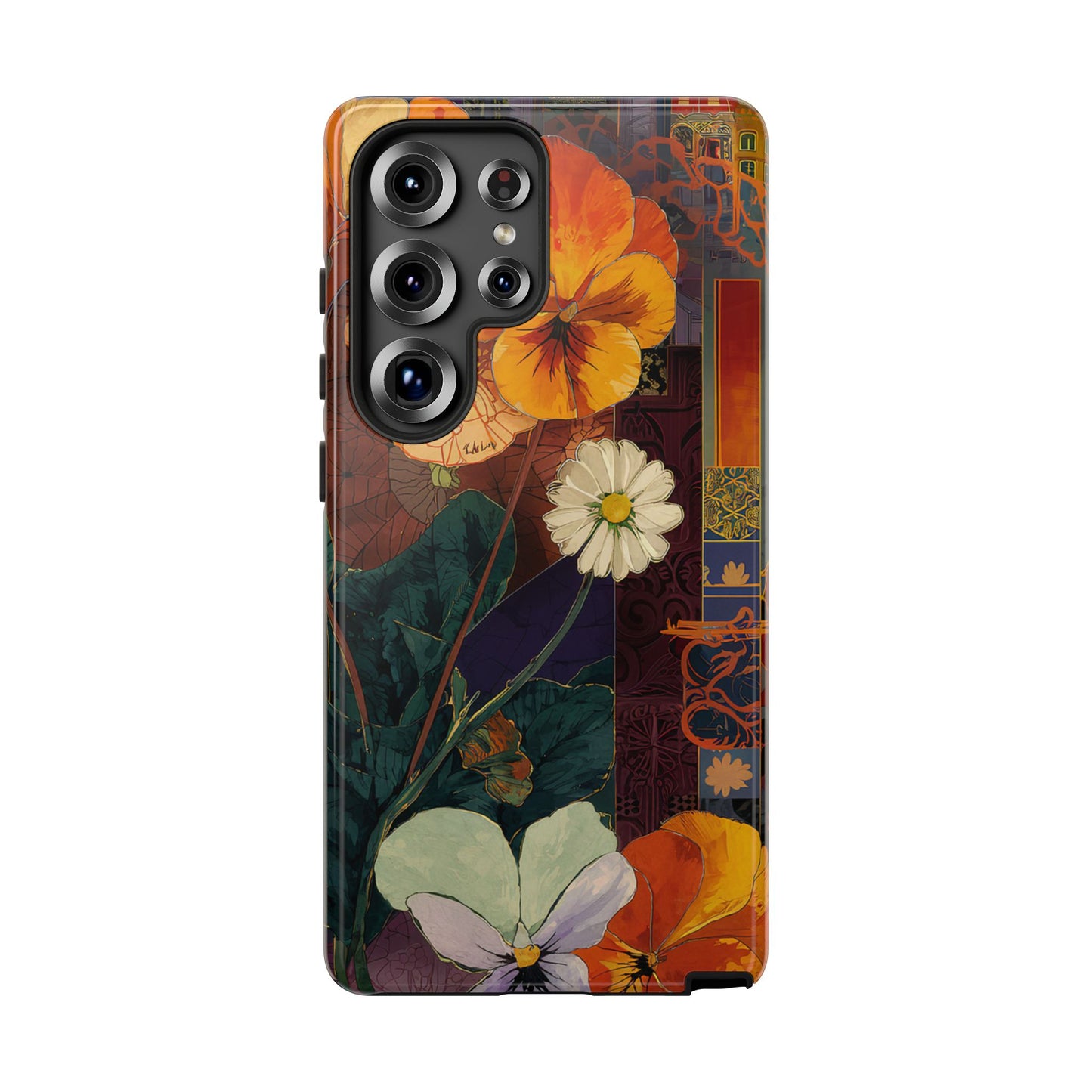 Floral Pansy Tough Phone Case — Vintage Botanical Protection