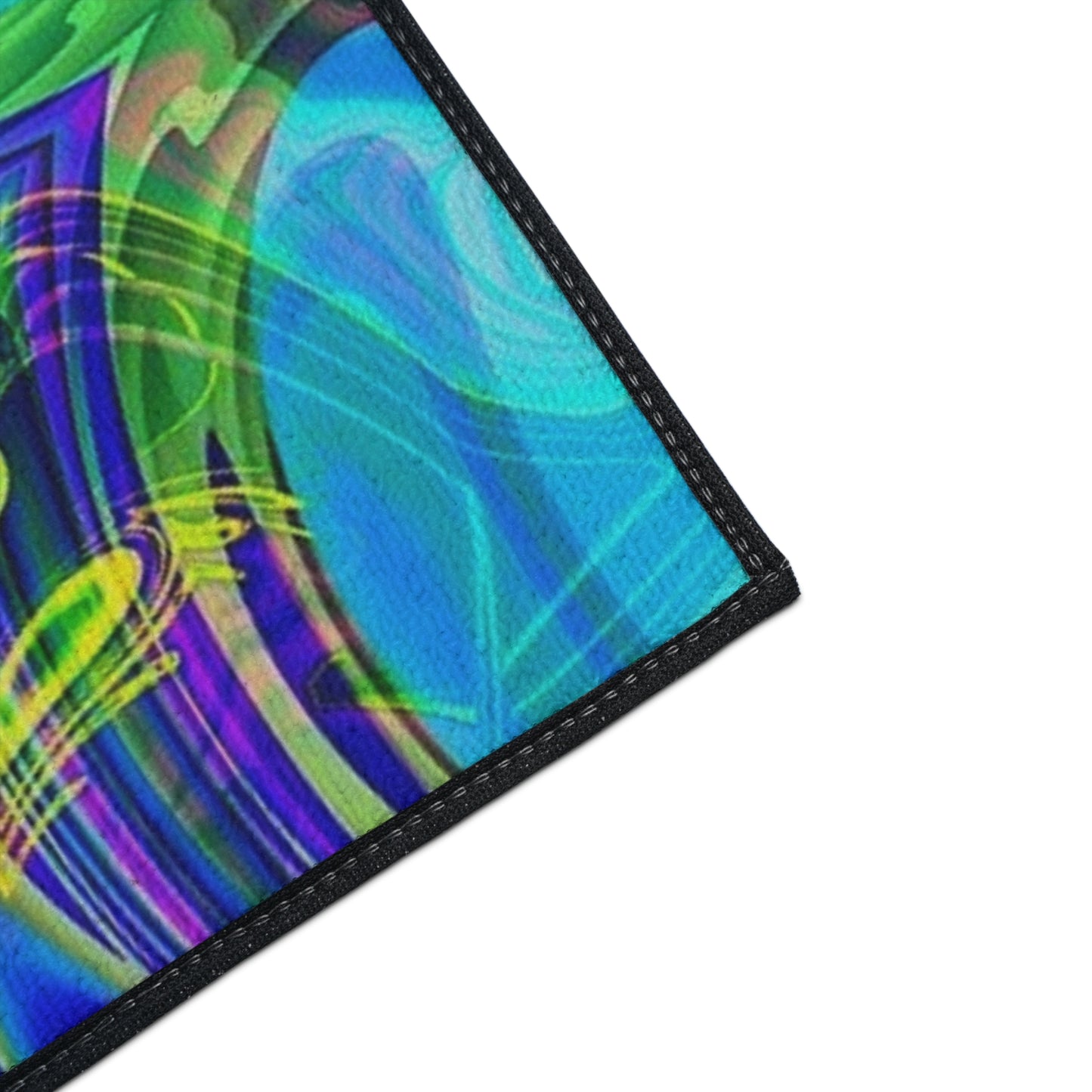 Psychedelic Swirl Heavy Duty Floor Mat — Vivid Abstract Doormat for Entryway & Home