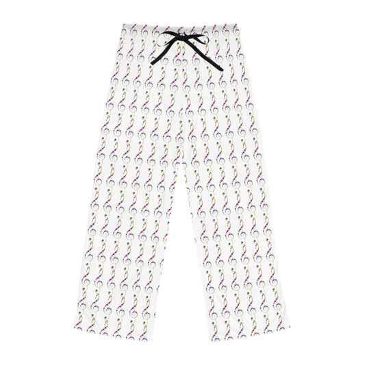 Colorful Musical Note Women's Pajama Pants, Relaxation Lounge Wear