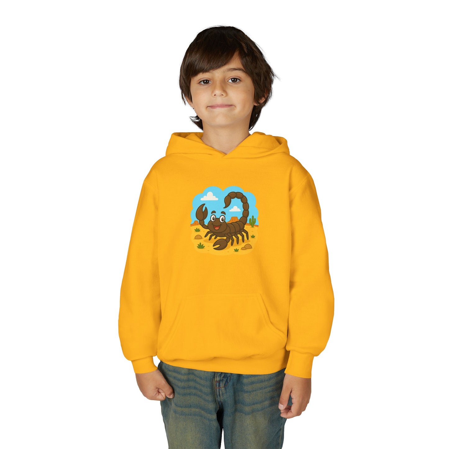 Smiling Scorpion Youth Hoodie | Desert Cartoon Scorpion Kids Sweatshirt