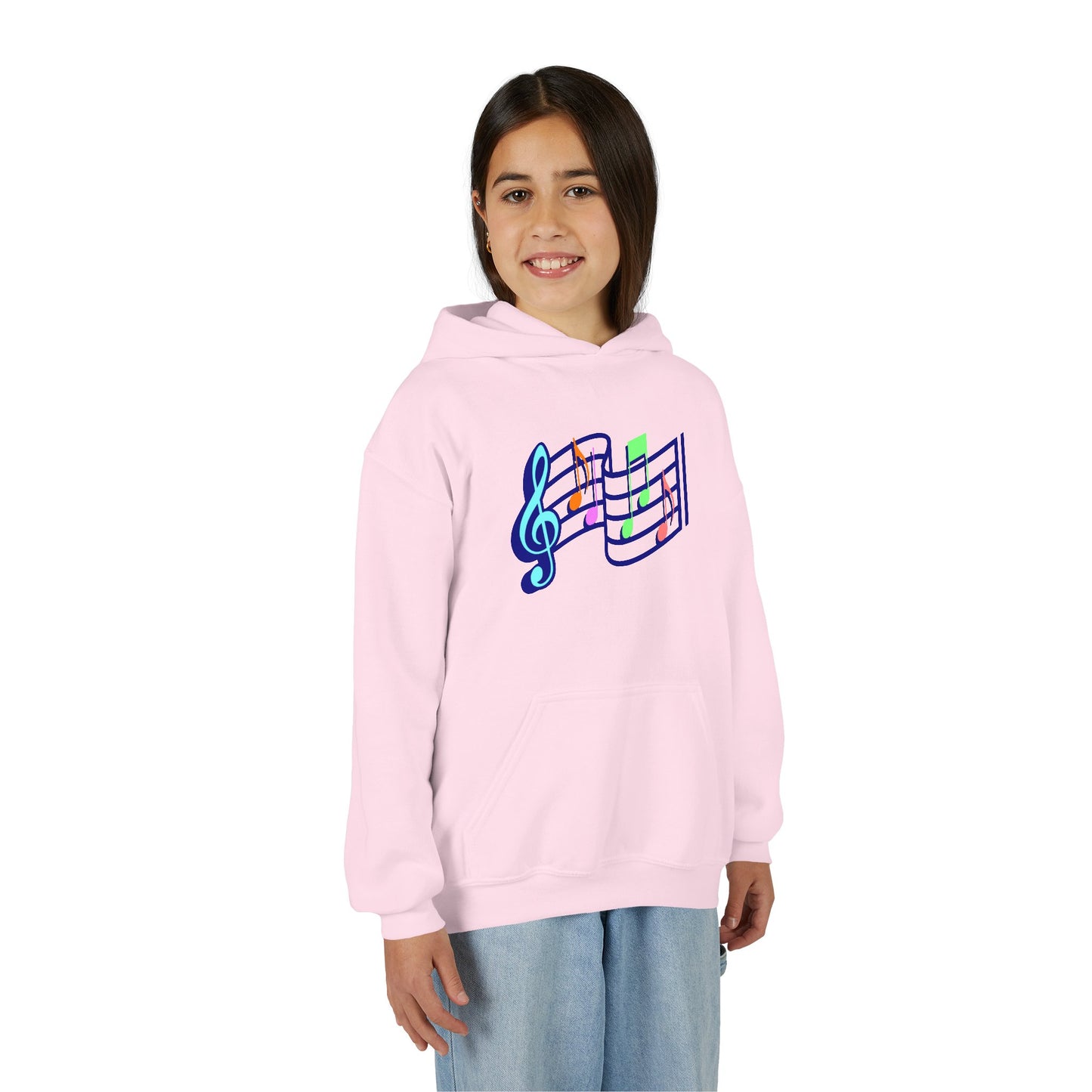 Kids Music Notes Hoodie — Colorful Treble Clef & Sheet Music Sweatshirt