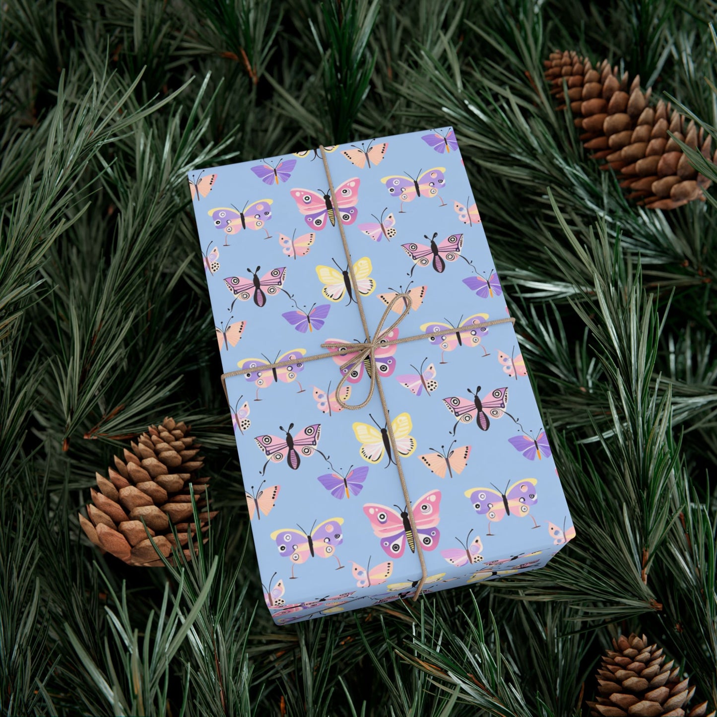 Wrapping Paper — Pastel Butterfly Gift Wrap Sheets for Birthday & Spring Celebrations