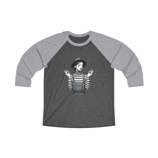 Unisex Tri-Blend 3/4 Sleeve Raglan Tee with Playful Graphic, Casual Wear