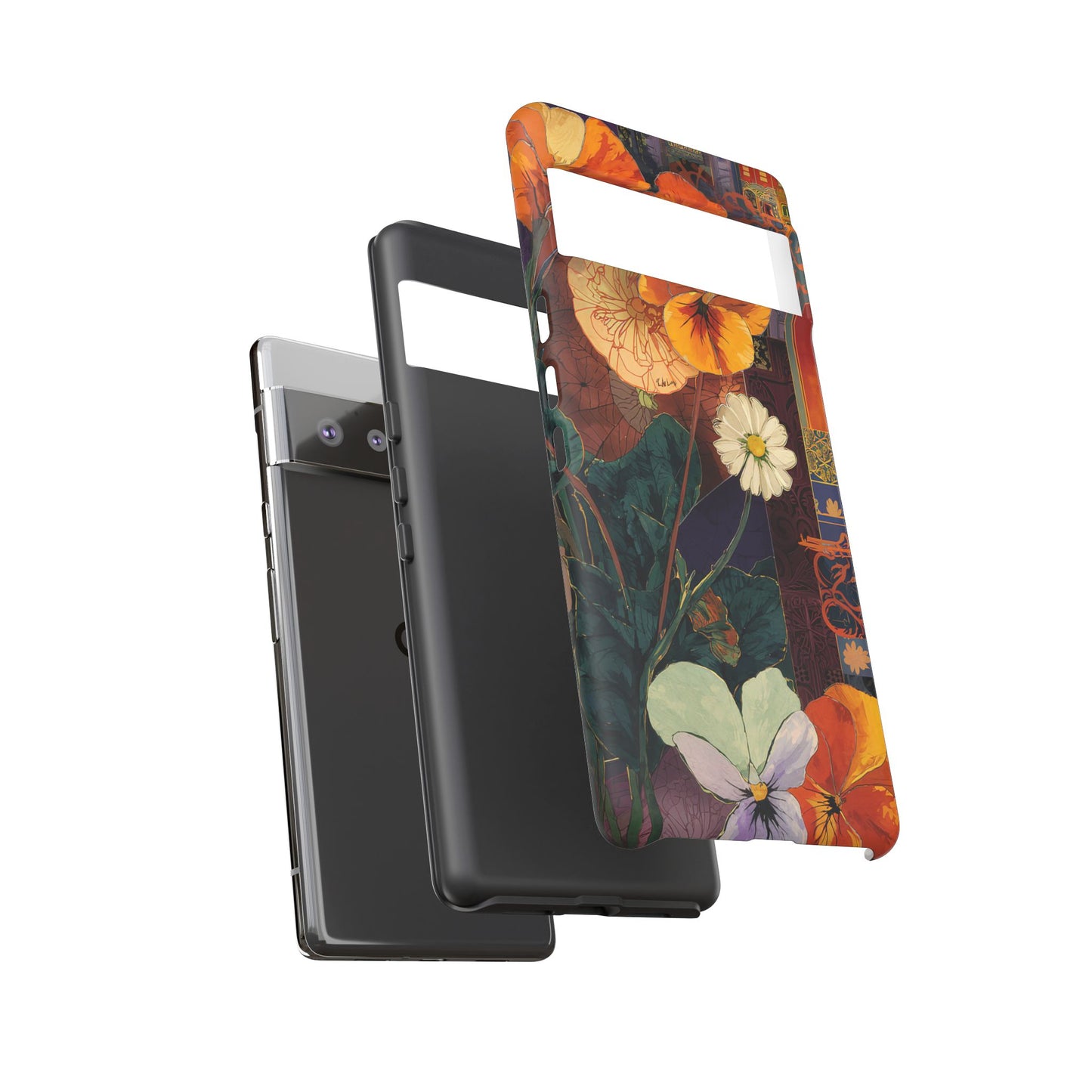 Floral Pansy Tough Phone Case — Vintage Botanical Protection