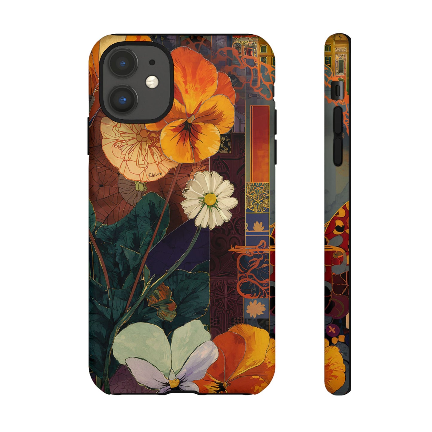 Floral Pansy Tough Phone Case — Vintage Botanical Protection