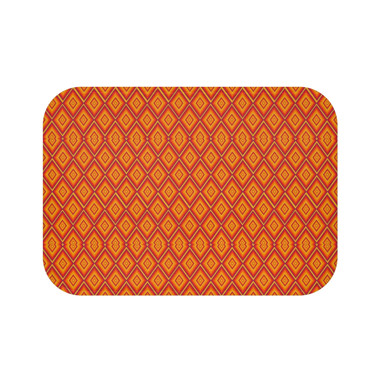 Vibrant Geometric Pattern Bath Mat | Bohemian Bathroom Decor, Non-Slip Mat, Easy-Clean Pad, Summer Vibes, Gift for Home