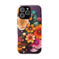 Floral Burst Tough Phone Case — Colorful Retro Flowers Protective Cover