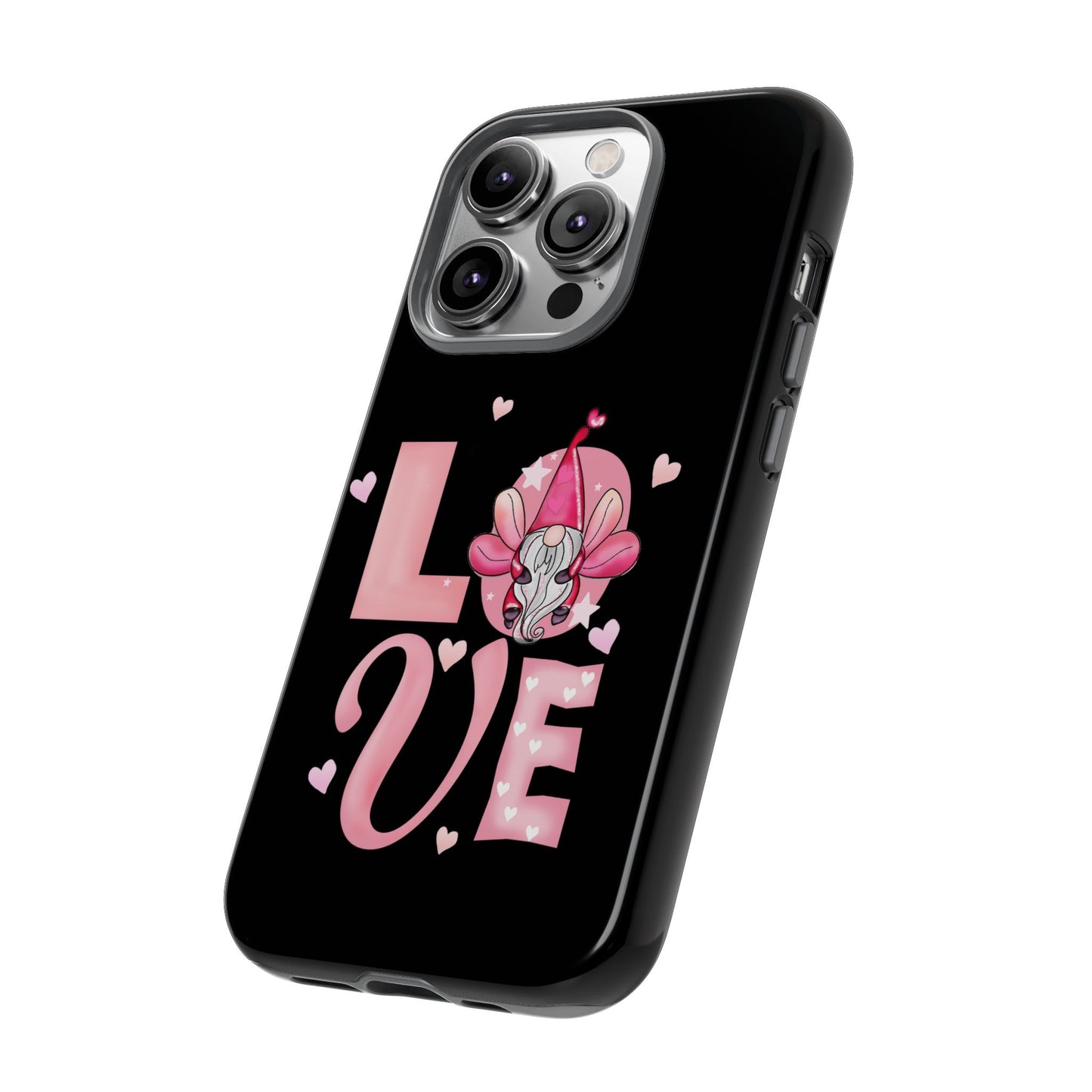 Love Gnome Phone Case — Cute Pink Heart Valentines Protective Case