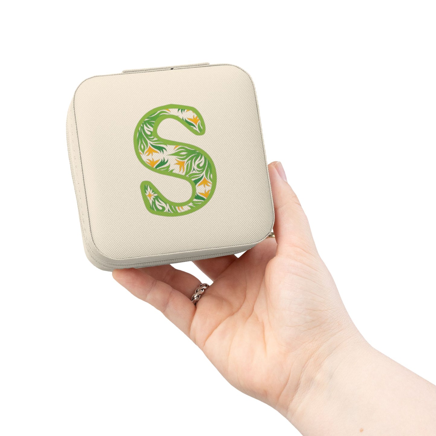 Monogram S Floral Jewelry Travel Case – Compact Personalized Jewelry Organizer
