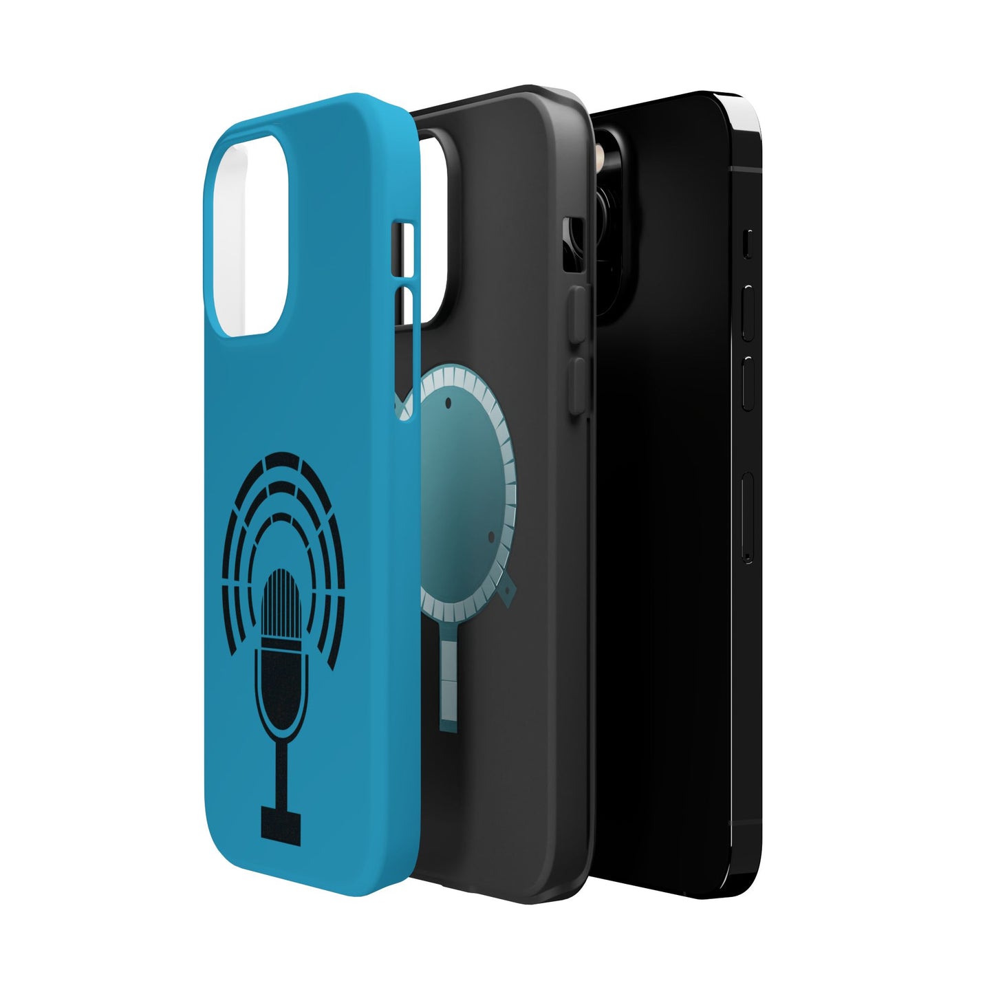 Phone Case — Retro Microphone Podcast Design, Magnetic Impact-Resistant