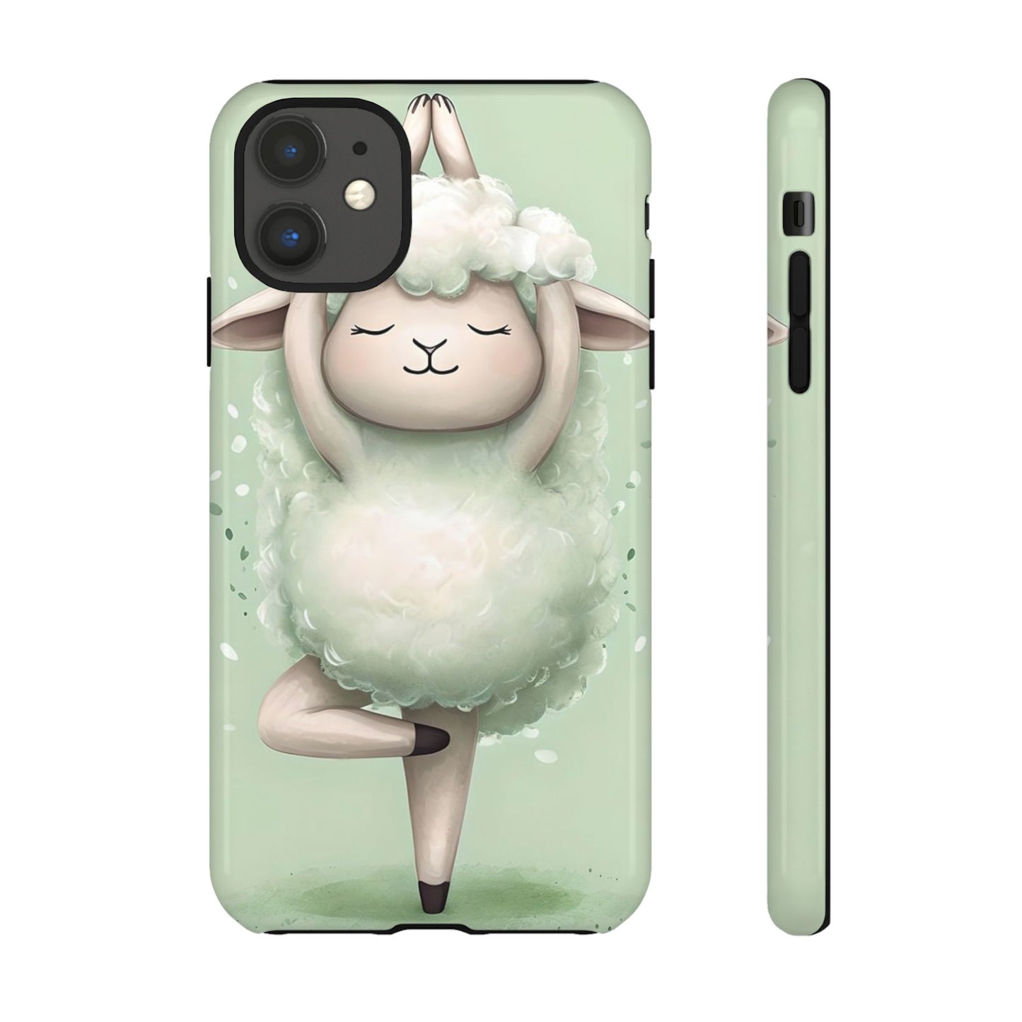 Cute Yoga Sheep Phone Case — Pastel Lamb Ballerina Protective Cover