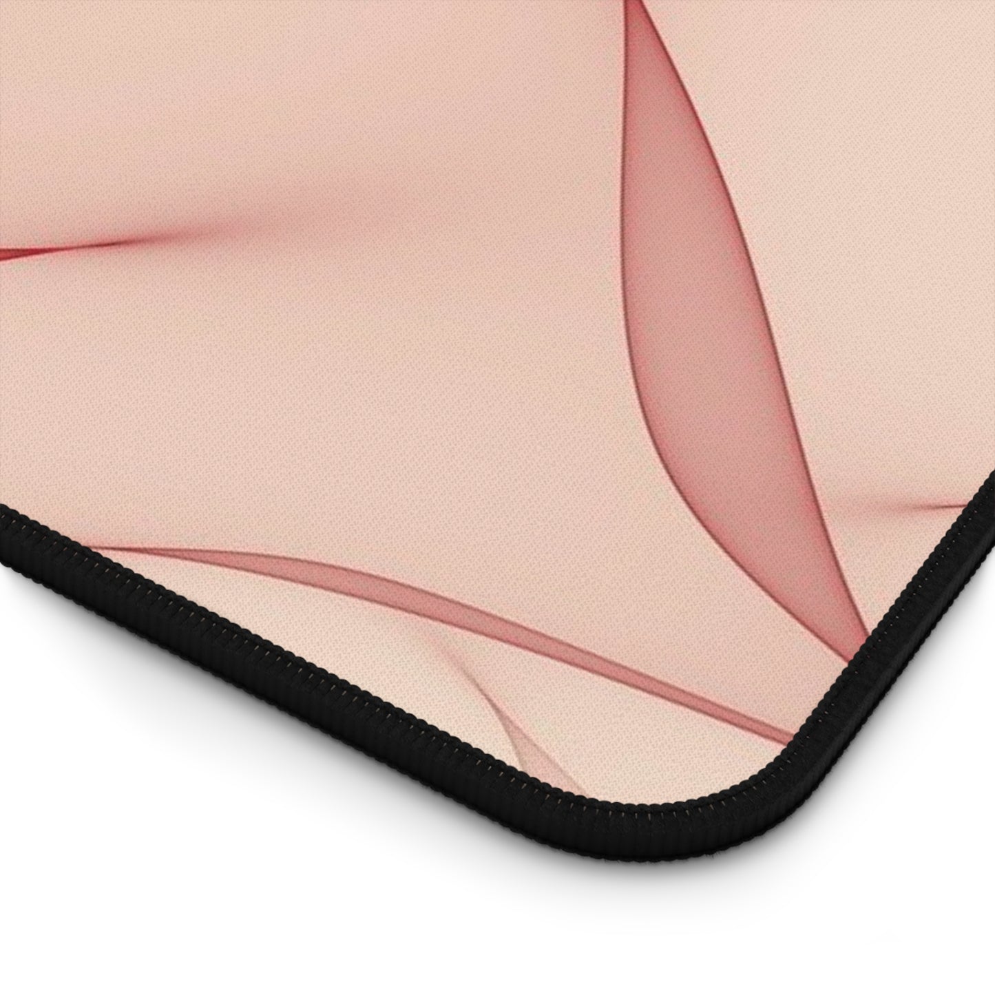 Blush Wave Desk Mat — Elegant Pink Abstract Mouse Pad for Office & Home
