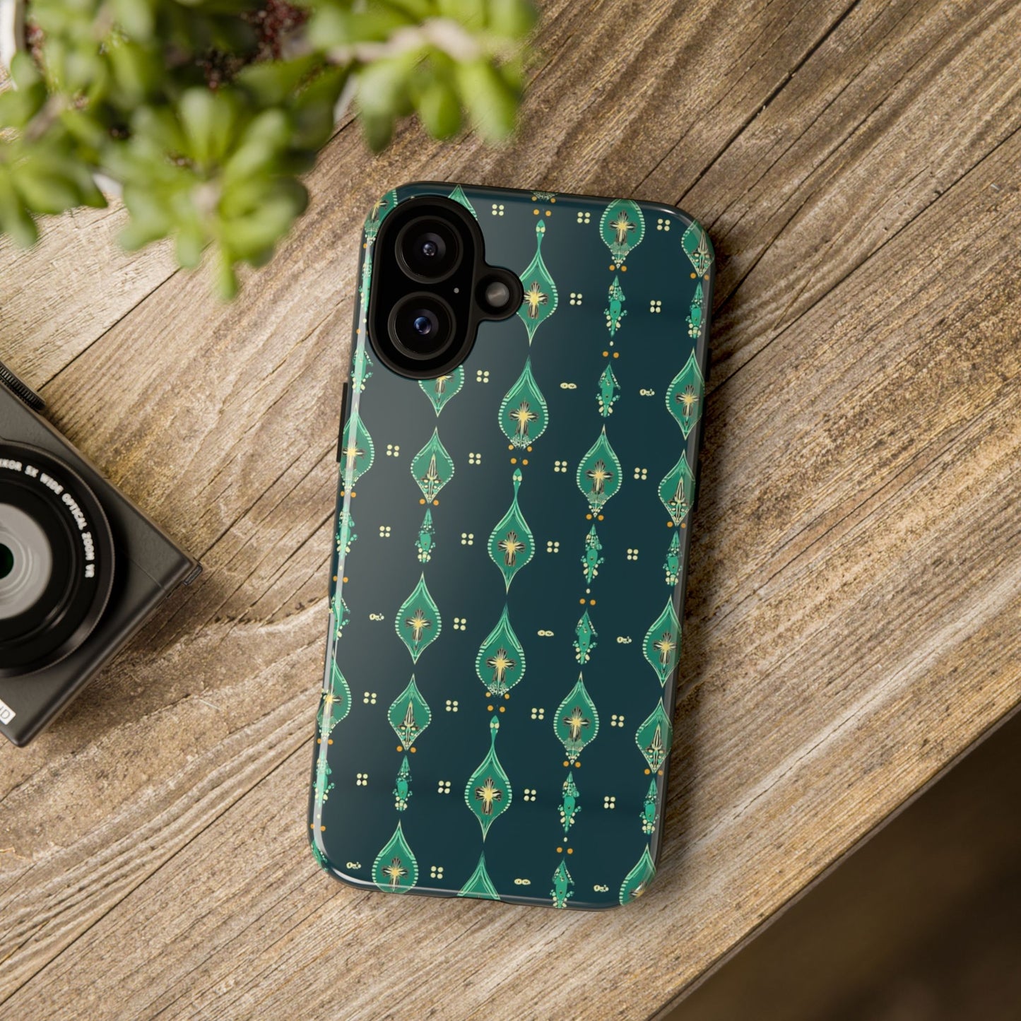 Emerald Boho Teardrop Phone Case
