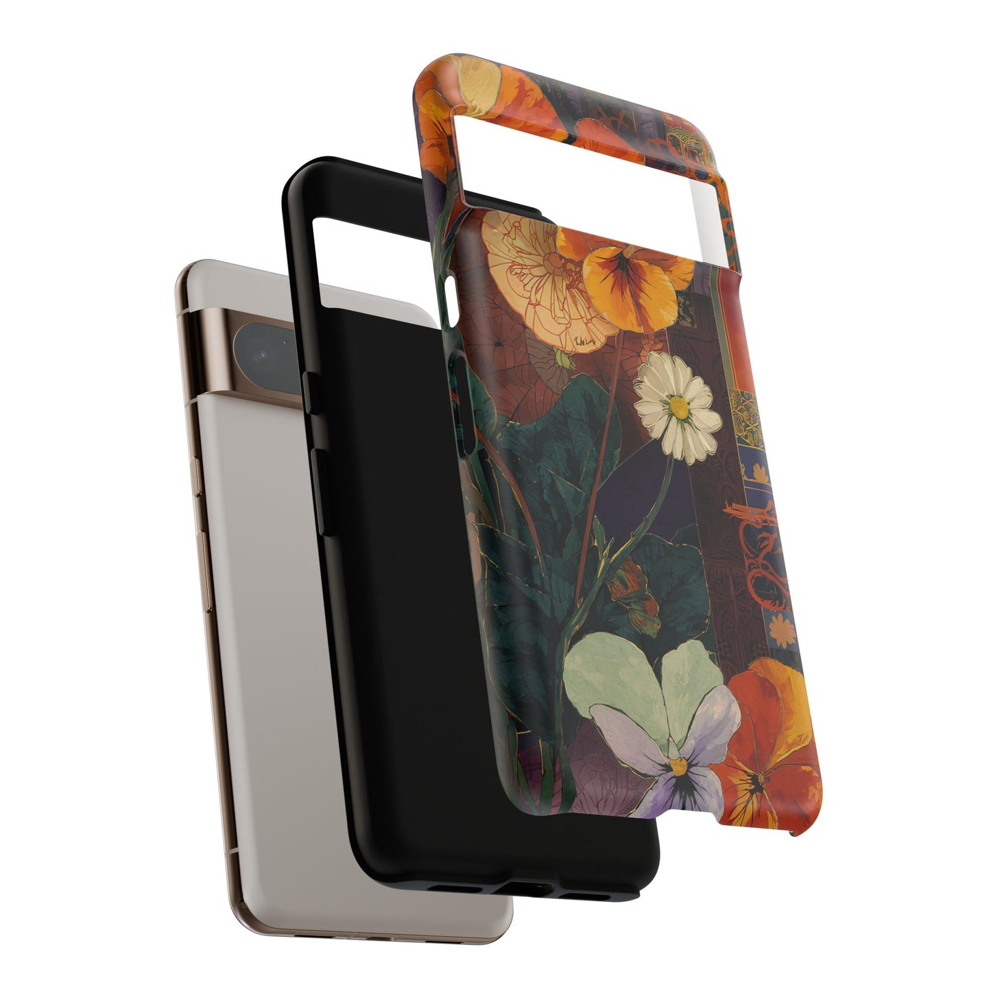 Floral Pansy Tough Phone Case — Vintage Botanical Protection
