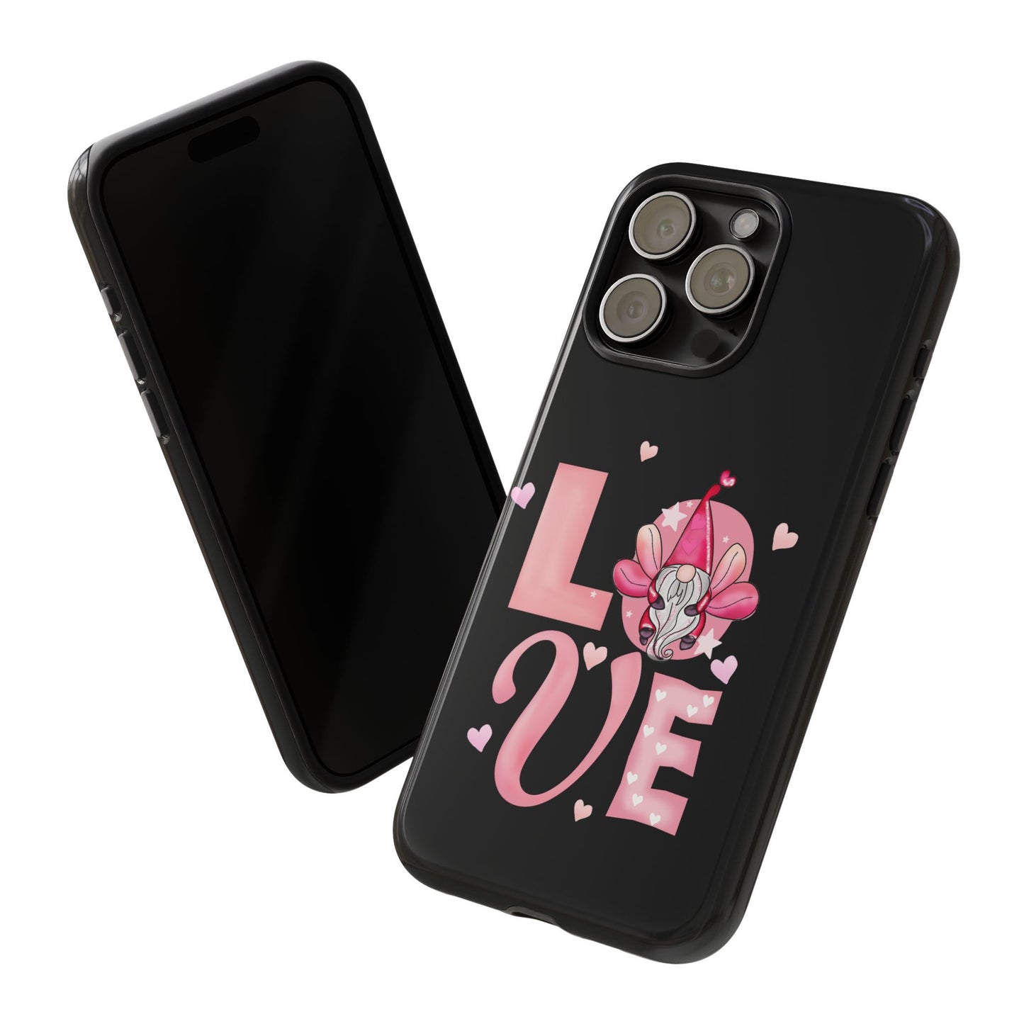 Love Gnome Phone Case — Cute Pink Heart Valentines Protective Case