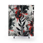 Abstract Red & Black Botanical Shower Curtain — Watercolor Floral Splash