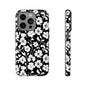 Floral Noir Tough Phone Case — Black & White Flower Protective Cover