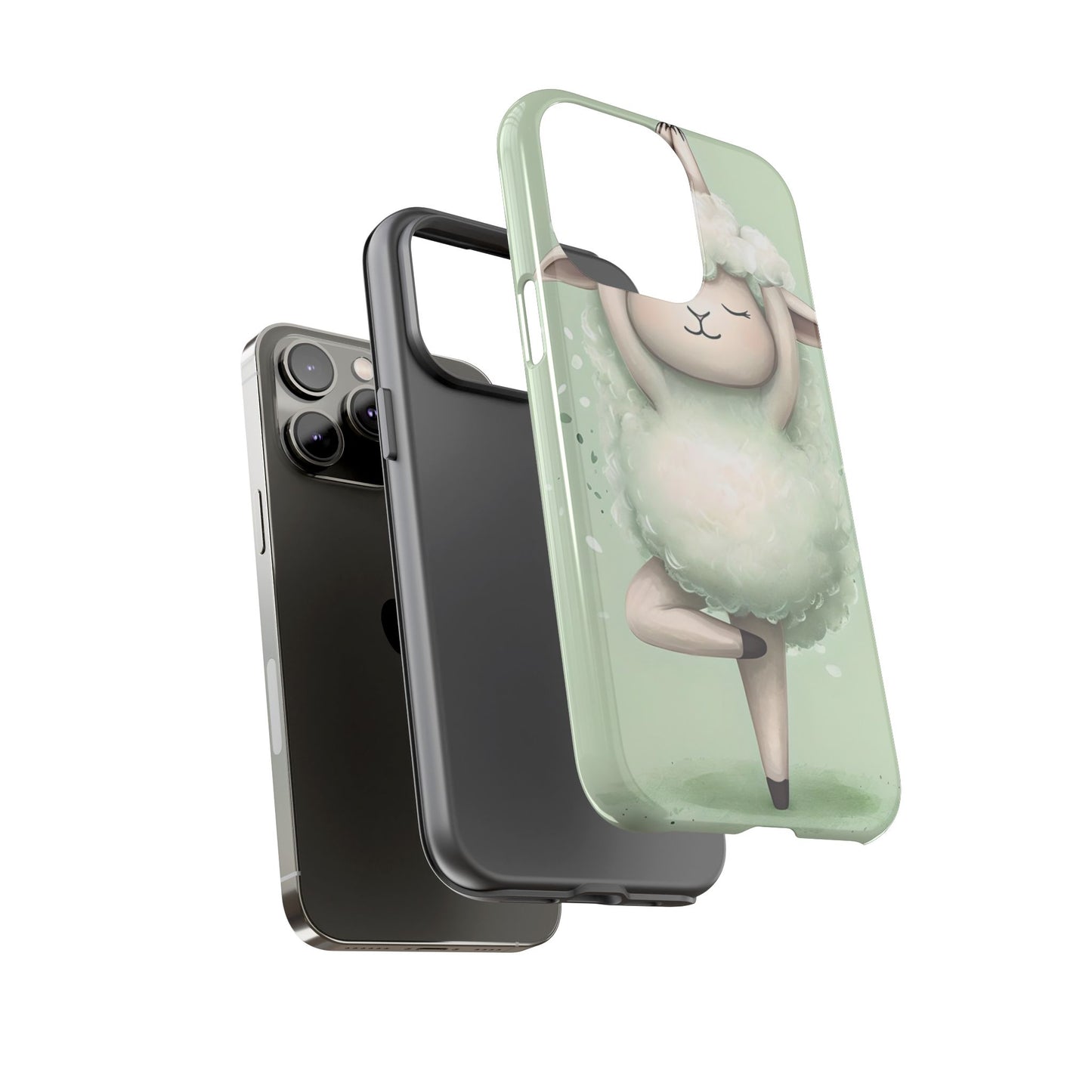 Cute Yoga Sheep Phone Case — Pastel Lamb Ballerina Protective Cover