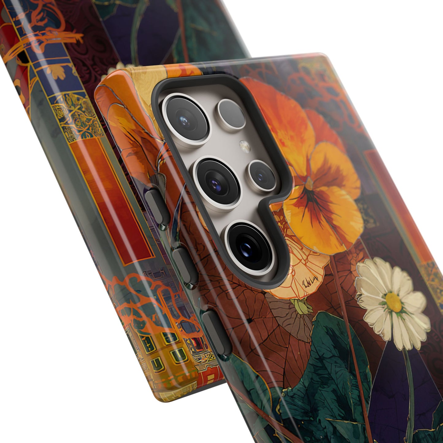 Floral Pansy Tough Phone Case — Vintage Botanical Protection
