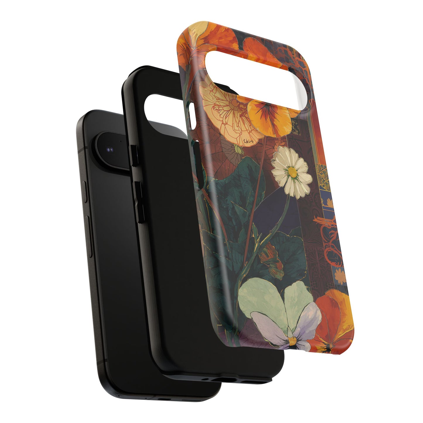 Floral Pansy Tough Phone Case — Vintage Botanical Protection
