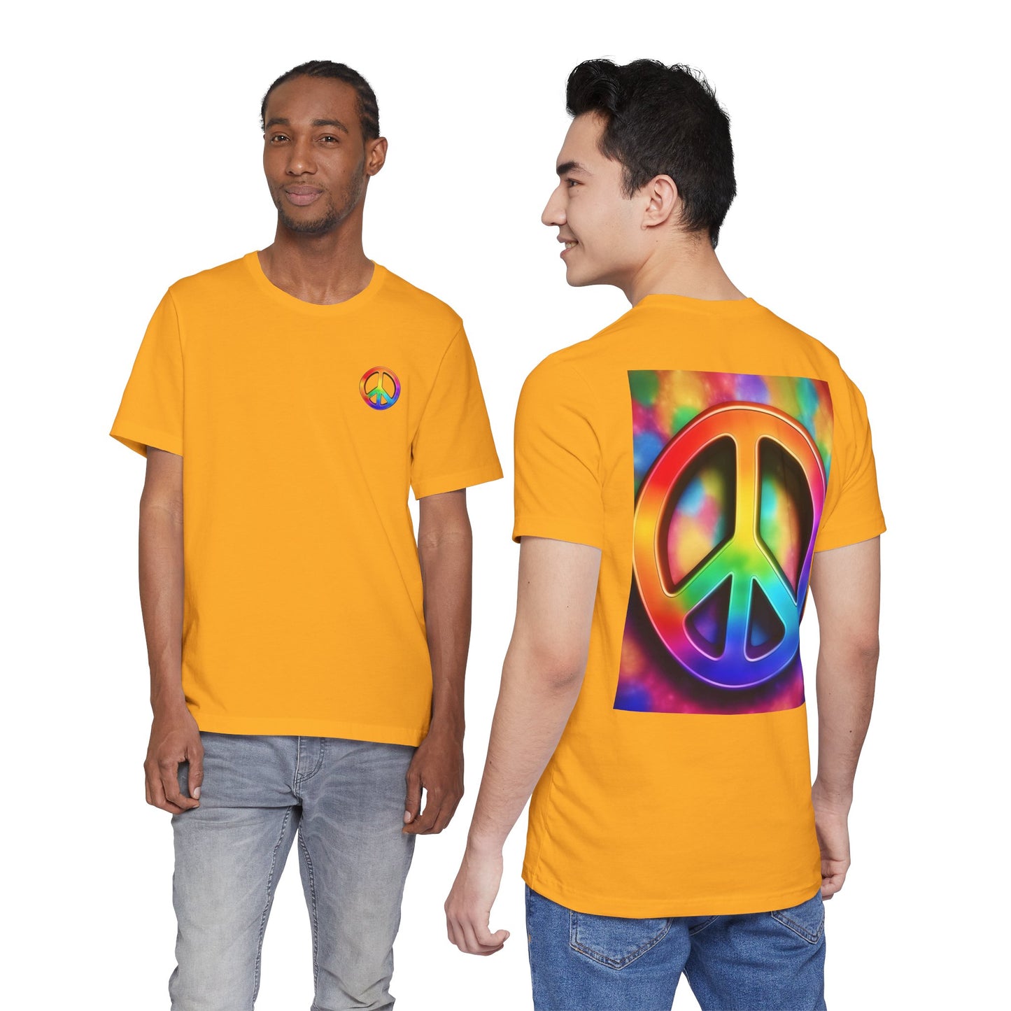 Peace Sign Tie-Dye Tee — Rainbow Hippie Peace Symbol T-Shirt