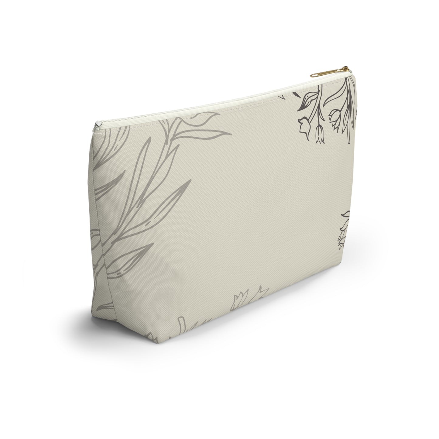 Floral Sketch Accessory Pouch — T‑Bottom Makeup & Travel Organizer