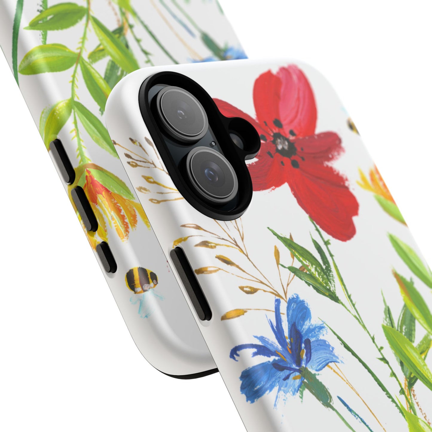 Floral Watercolor Tough Phone Case — Wildflower Bouquet Protective Cover