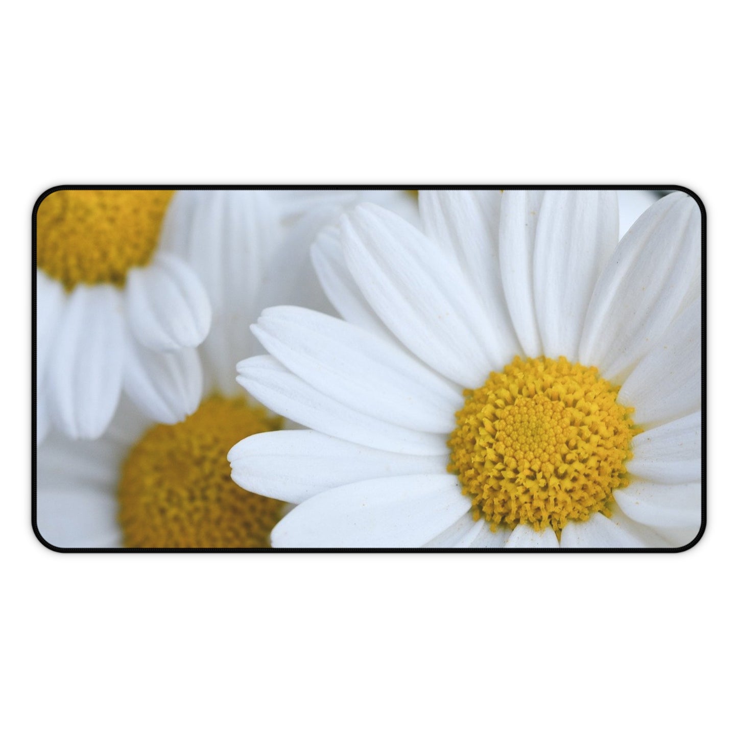 Daisy Desk Mat — Floral Mouse Pad with White Daisy Design