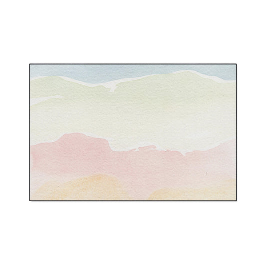 Pastel Watercolor Heavy Duty Floor Mat — Soft Ombre Entry Rug