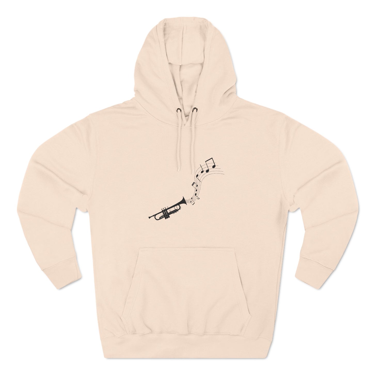 Trumpet Music Notes Hoodie — Minimalist Jazz Instrument Pullover