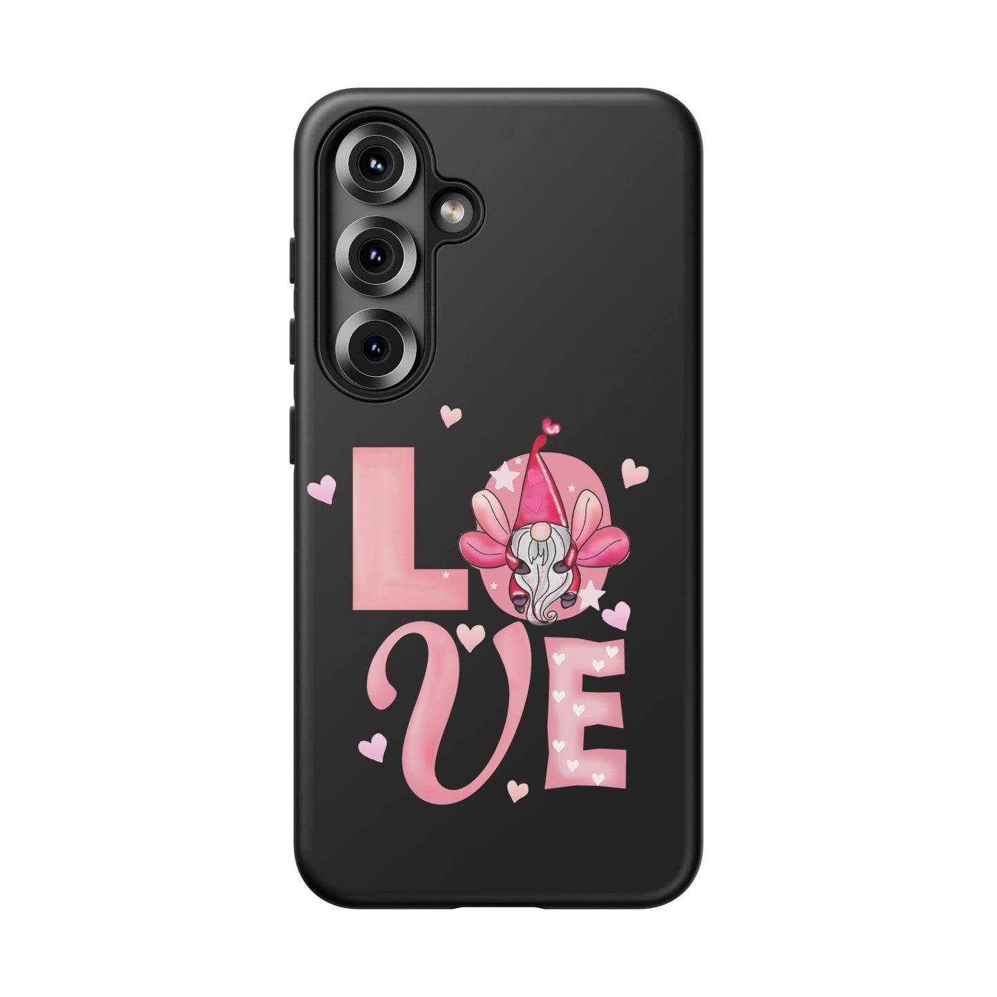 Love Gnome Phone Case — Cute Pink Heart Valentines Protective Case