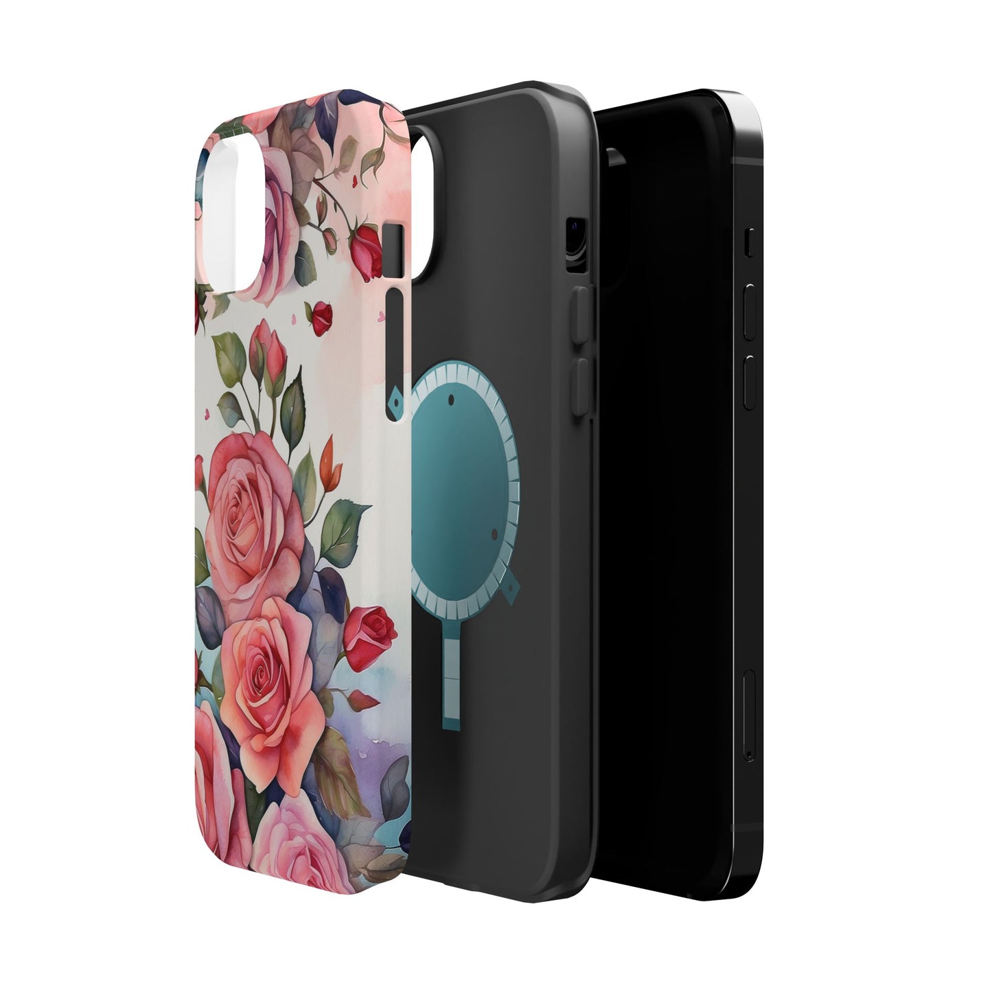 Floral Rose Magnetic Phone Case — Impact-Resistant Protective Cover