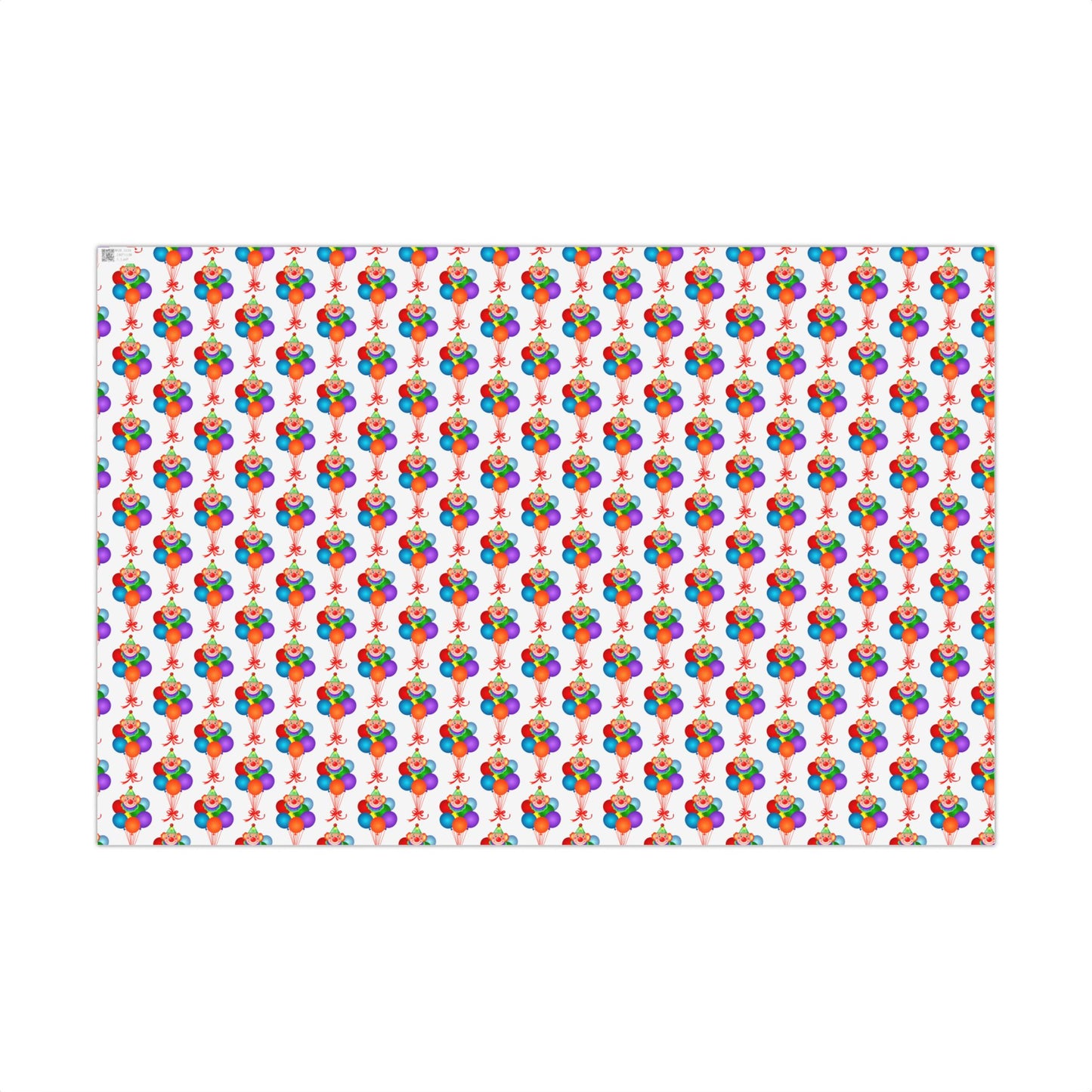 Birthday Clown Balloon Gift Wrap Paper — Colorful Party Wrapping Sheets for Kids