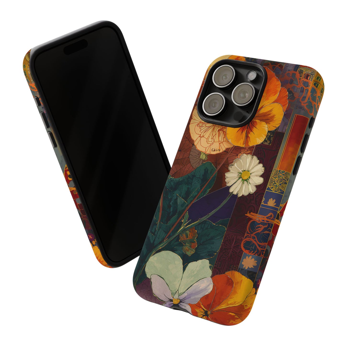 Floral Pansy Tough Phone Case — Vintage Botanical Protection
