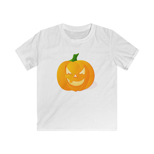 Kids Halloween Pumpkin Tee - Spooky, Fun, Softstyle Shirt for Halloween, Trick-or-Treat, Costume Party, Fall Celebrations, Pumpkin Patch