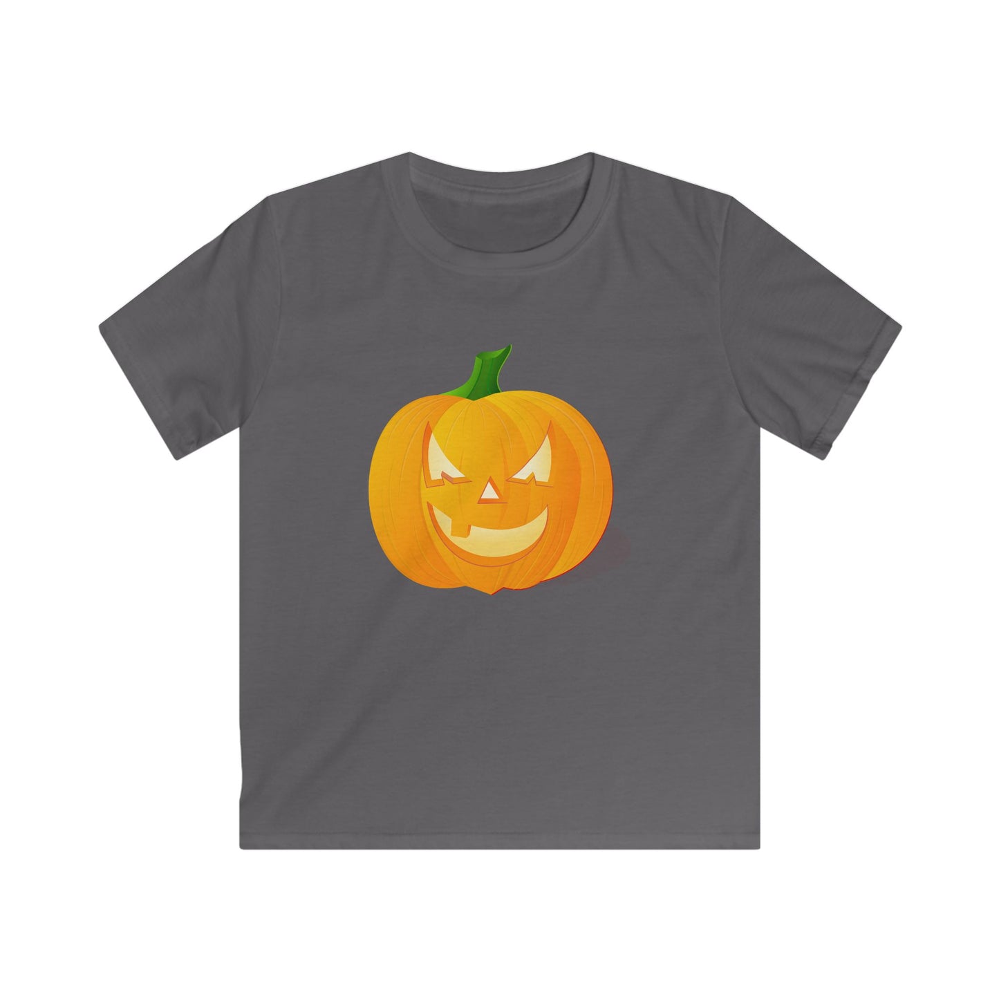 Kids Halloween Pumpkin Tee - Spooky, Fun, Softstyle Shirt for Halloween, Trick-or-Treat, Costume Party, Fall Celebrations, Pumpkin Patch