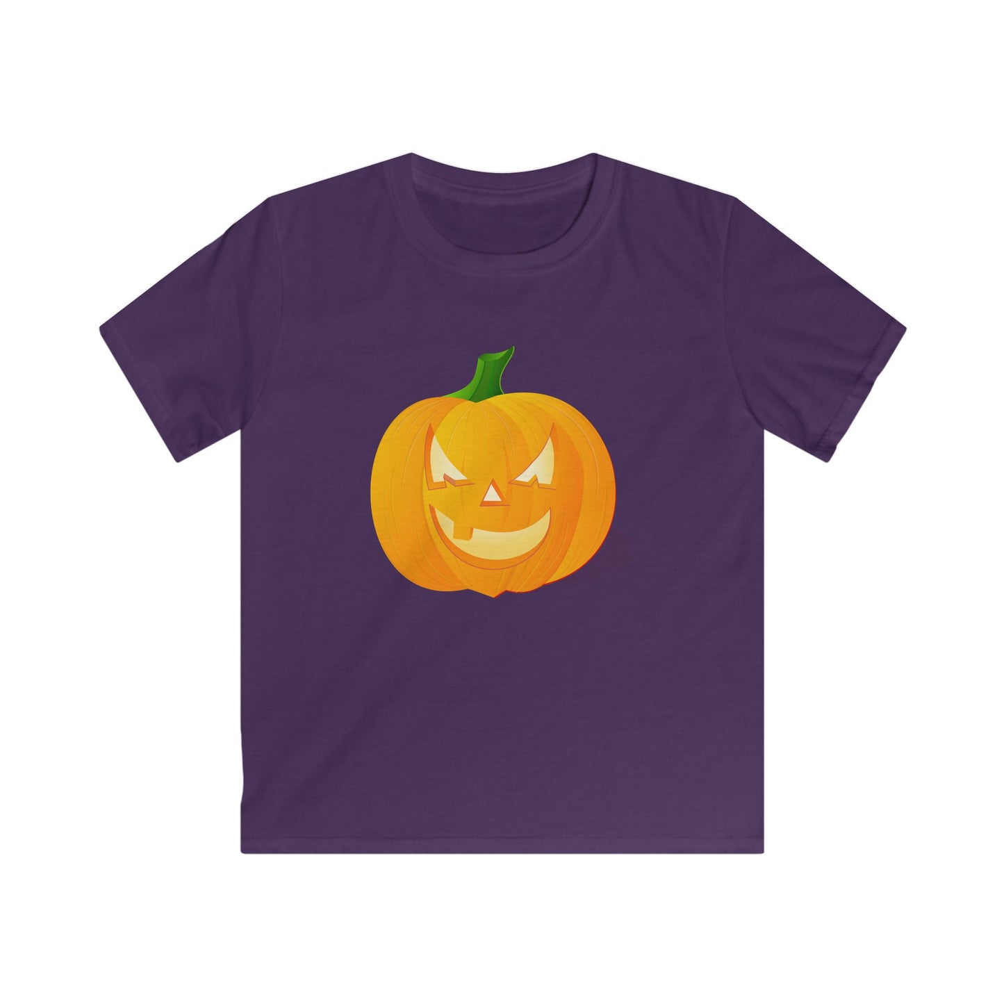 Kids Halloween Pumpkin Tee - Spooky, Fun, Softstyle Shirt for Halloween, Trick-or-Treat, Costume Party, Fall Celebrations, Pumpkin Patch
