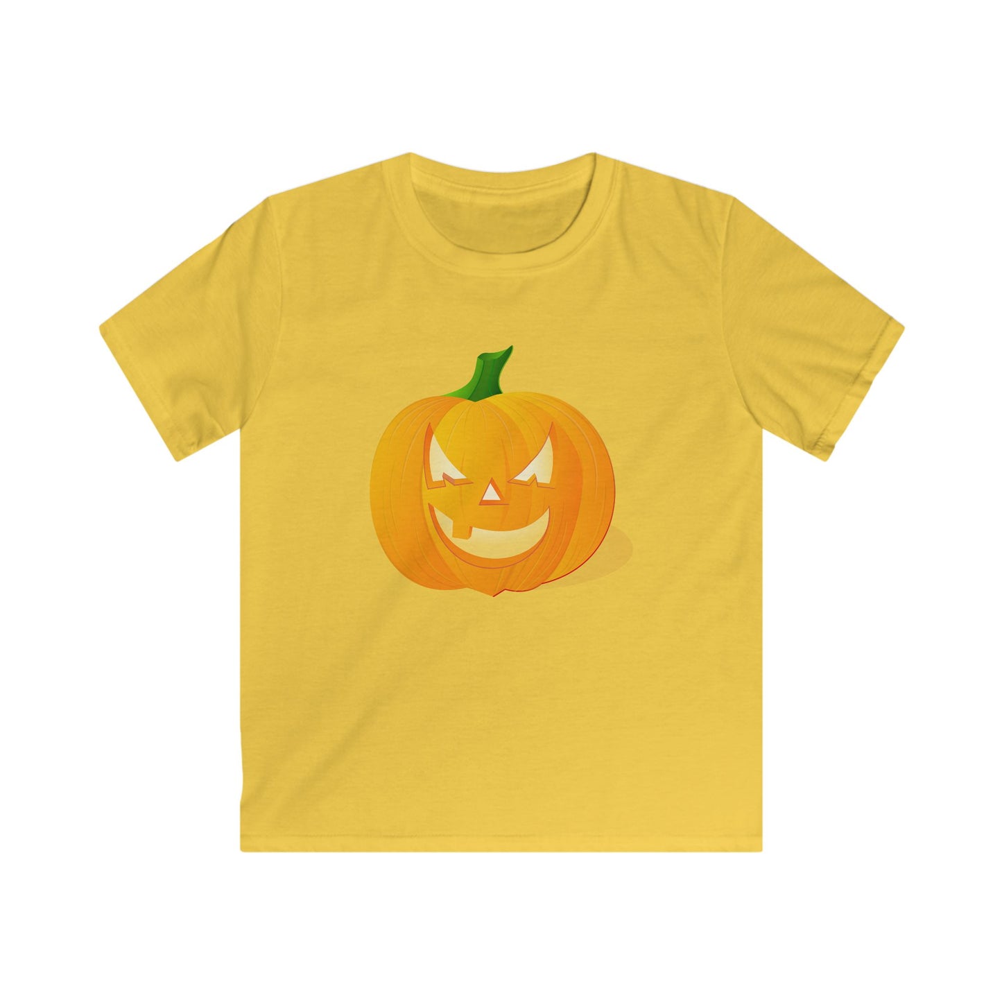 Kids Halloween Pumpkin Tee - Spooky, Fun, Softstyle Shirt for Halloween, Trick-or-Treat, Costume Party, Fall Celebrations, Pumpkin Patch