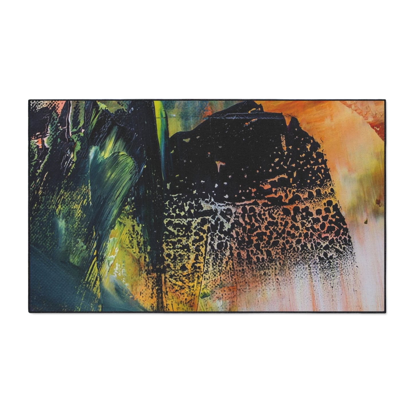 Abstract Art Heavy-Duty Floor Mat — Vibrant Brushstroke Entry Rug