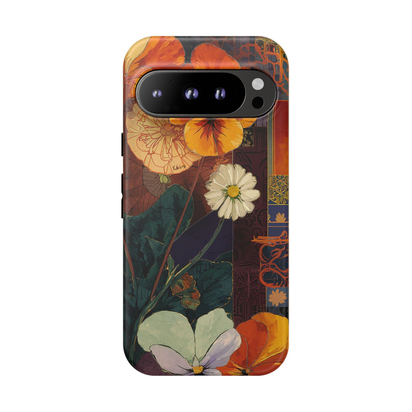 Floral Pansy Tough Phone Case — Vintage Botanical Protection
