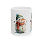 Whimsical Snowman Ceramic Mug, Holiday Gift, Winter Decor, Hot Cocoa Mug, Christmas Present, Cozy Kitchen Accessory